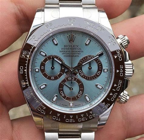 Rolex with light blue face